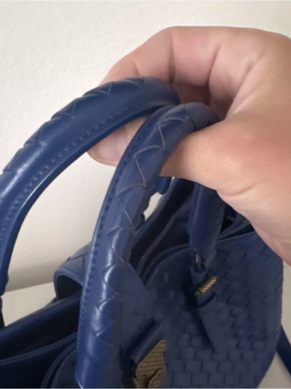 Bottega Veneta Intrecciato Leather Satchel in Navy Blue - Picture 3 of 13